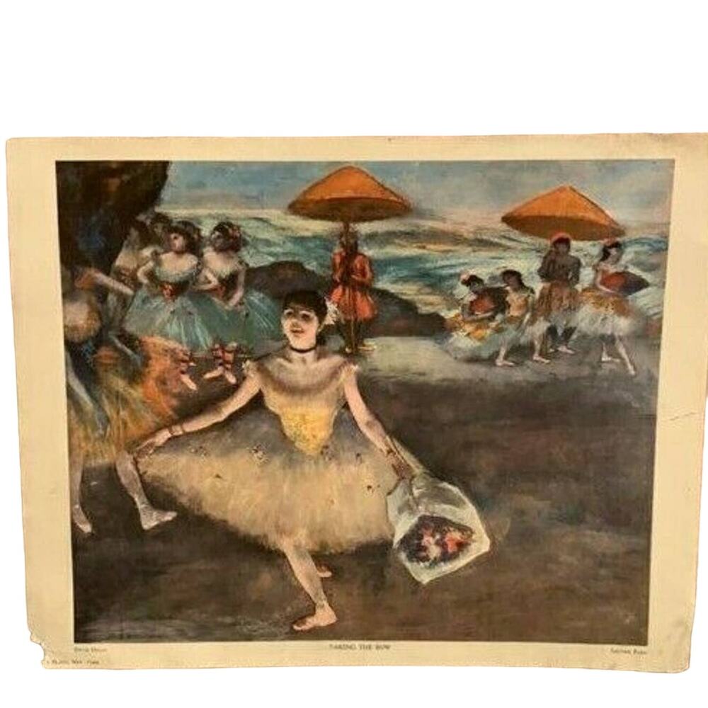 Vintage Edgar Degas Taking The Bow 11" by 14" Poster Louvre Paris Art Print